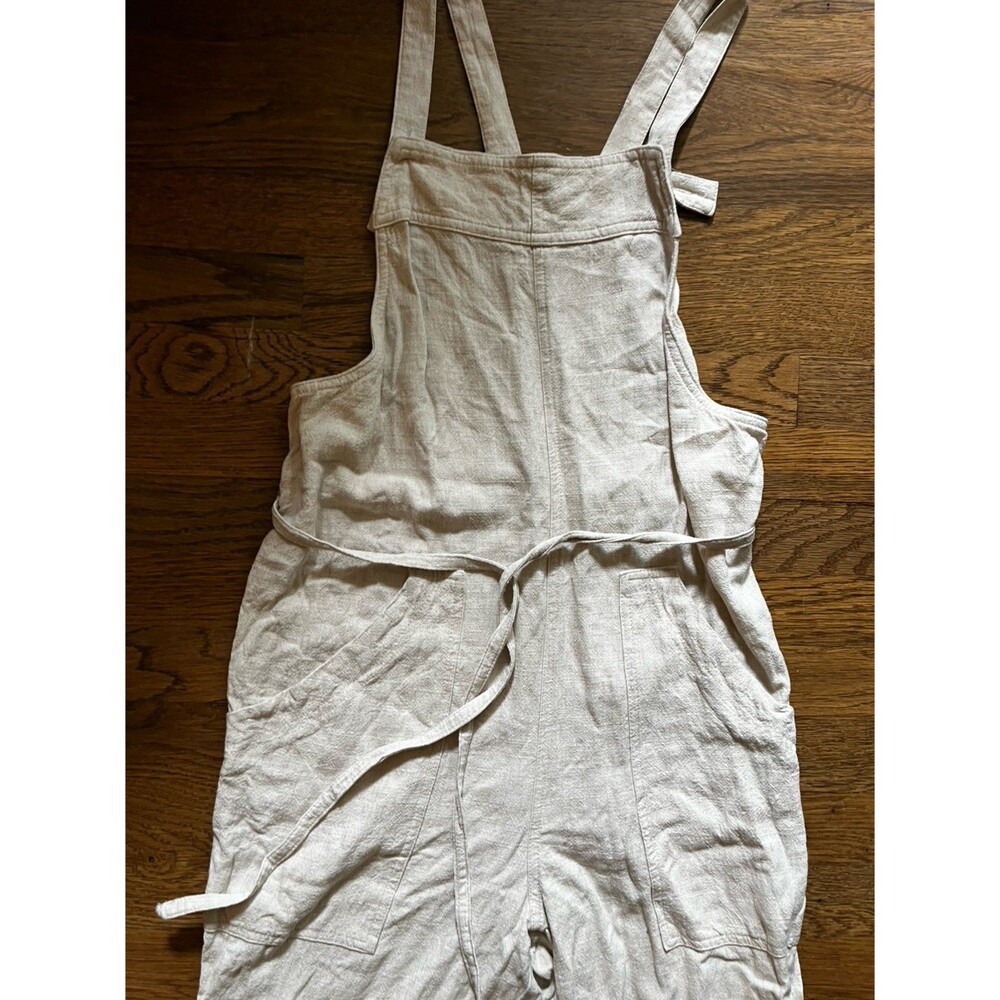 Women's universal Thread Linen Blend Overalls Jumpsuit Tie waist Romper Small - Picture 2 of 4
